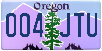 OR license plate 004JTU