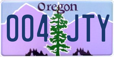 OR license plate 004JTY