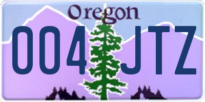 OR license plate 004JTZ
