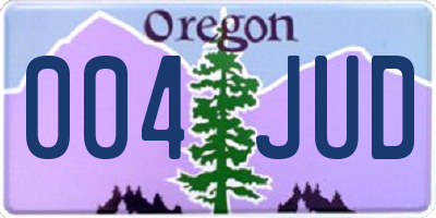 OR license plate 004JUD