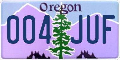 OR license plate 004JUF