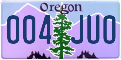 OR license plate 004JUO