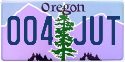 OR license plate 004JUT
