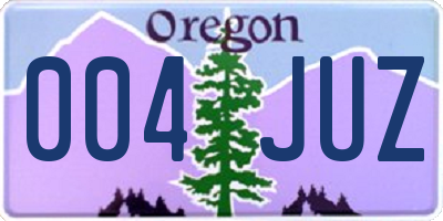 OR license plate 004JUZ