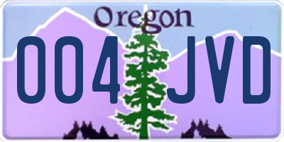 OR license plate 004JVD