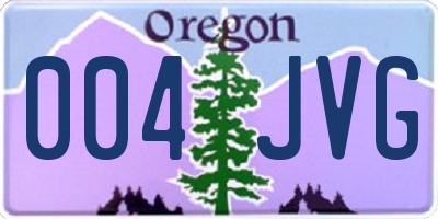 OR license plate 004JVG