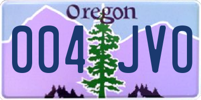 OR license plate 004JVO