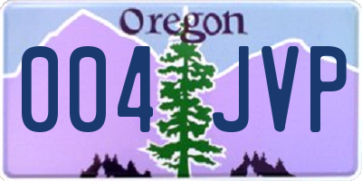OR license plate 004JVP