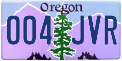 OR license plate 004JVR