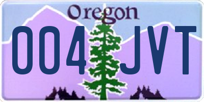 OR license plate 004JVT