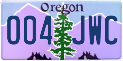 OR license plate 004JWC