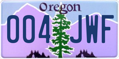 OR license plate 004JWF