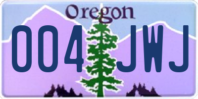 OR license plate 004JWJ