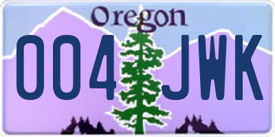 OR license plate 004JWK