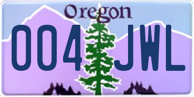 OR license plate 004JWL