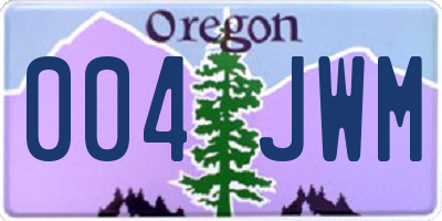 OR license plate 004JWM