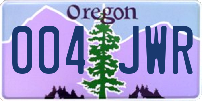 OR license plate 004JWR