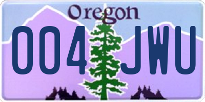 OR license plate 004JWU