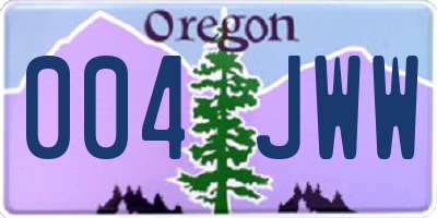 OR license plate 004JWW