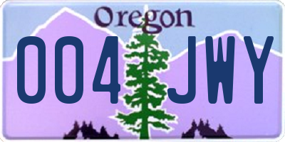 OR license plate 004JWY