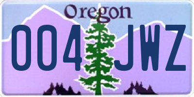 OR license plate 004JWZ