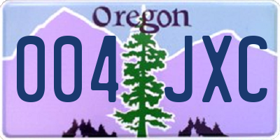 OR license plate 004JXC