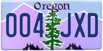 OR license plate 004JXD