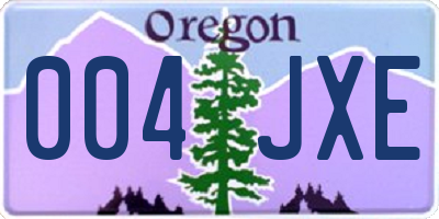 OR license plate 004JXE