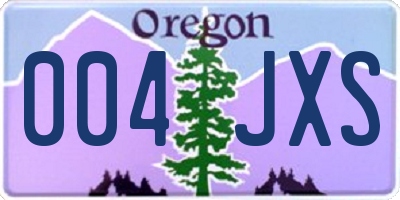 OR license plate 004JXS