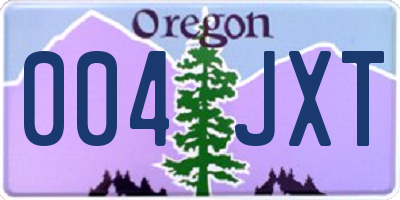 OR license plate 004JXT