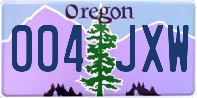 OR license plate 004JXW