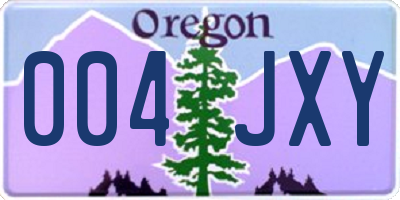 OR license plate 004JXY