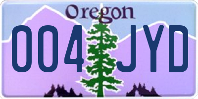 OR license plate 004JYD