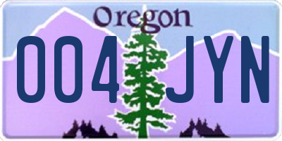 OR license plate 004JYN