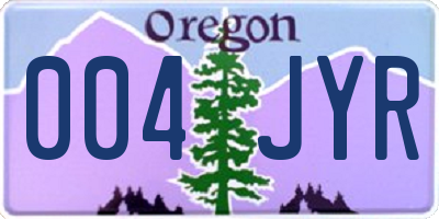 OR license plate 004JYR