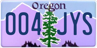 OR license plate 004JYS