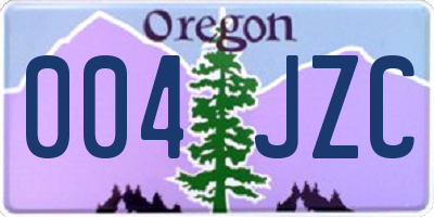 OR license plate 004JZC
