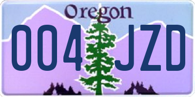 OR license plate 004JZD