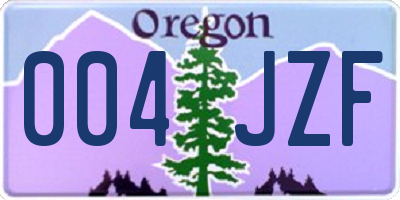 OR license plate 004JZF