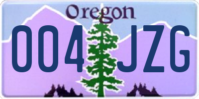 OR license plate 004JZG