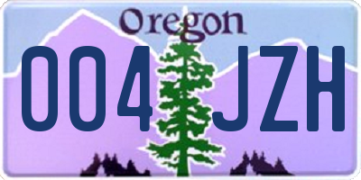 OR license plate 004JZH