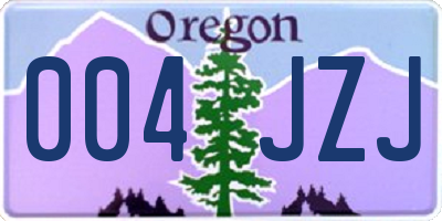 OR license plate 004JZJ