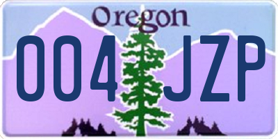 OR license plate 004JZP
