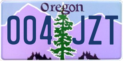 OR license plate 004JZT