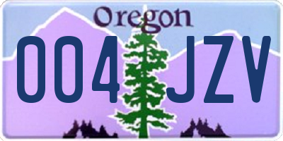 OR license plate 004JZV