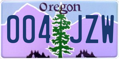 OR license plate 004JZW