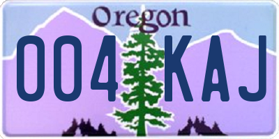 OR license plate 004KAJ