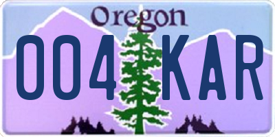OR license plate 004KAR