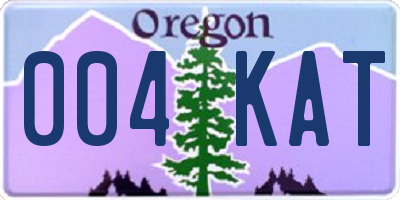 OR license plate 004KAT