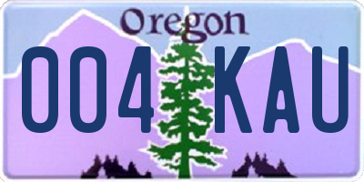 OR license plate 004KAU